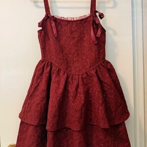 Burgundy/Red floral pattern dress